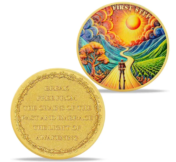 AA Sobriety Coin – First Step Recovery Medallion with Awakening Quote – Inspirational 12 Step Sober Chip for Men & Women – Motivational Token for AA Recovery Journey