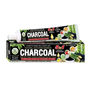 Al Riyan All Natural Charcoal Toothpaste with Activated Bamboo Charcoal Fluoride Free Herbal Formula for Clean Fresh Breath Oral Cleansing Daily