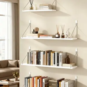 Wall Mounted Shelf, Simple Style No Drilling Design, Layered Storage Decorative Display, Small Items Organizer for Renting Rooms