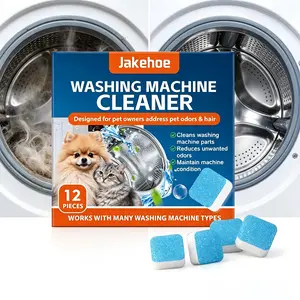 JAKEHOE Washing Machine Cleaner  12 Tablets Removes Pet Hair Buildup & Fights Odors for Fresh Clean Washers