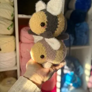 Chubby Fuzzy Bee Handmade Crochet Plushie