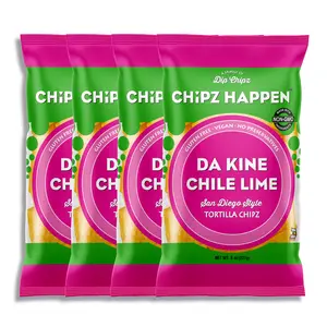 DaKine Chile Lime Tortilla Chipz - 4 Pack of 8oz Family Bag