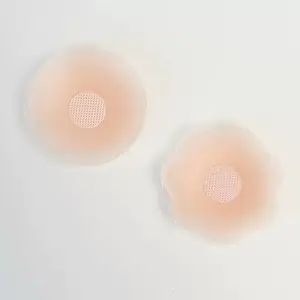 Silicone Invisible Lift Nipple Covers Reusable Adhesive Breast Petals for Women Breathable Waterproof Round Flower Shapes Skin Matching Nude Color - Bras, Womenswear Bras Fabric Soft Soft Formal