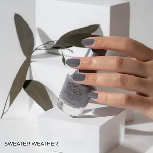 Morgan Taylor Sweater Weather - Charcoal Gray, Professional Lacquer, Vibrant, Chip-Resistant, Fast-Drying, Long-Lasting, High-Shine, Perfect for Manicures & Pedicure, 15mL.