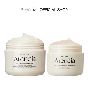 [Official Arencia Store] Rice Glow & Nourishing Duo - Rice Mucin Cleanser & Glow Overnight Serum for Radiant Hydrated Skin with Niacinamide & Hyaluronic Acid