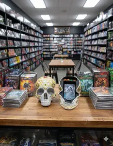 Skull Deck Box with Card and Dice Storage