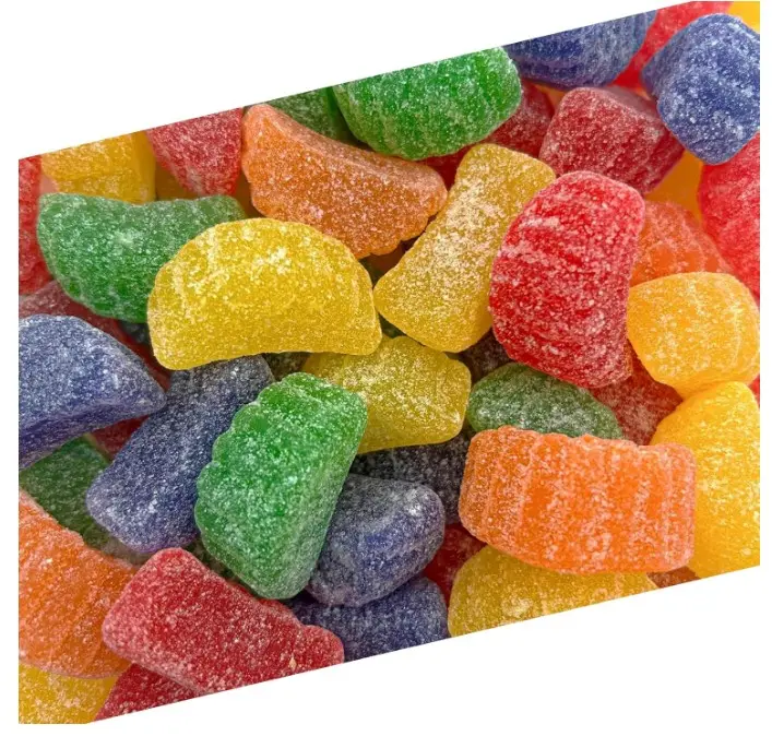 Fruit Slices Candy | 2 Pound Bulk Bag | Assorted Sugar Coated Jelly Candies in Strawberry, Orange, Lemon, Grape, Apple Flavors | Old Fashioned Candy