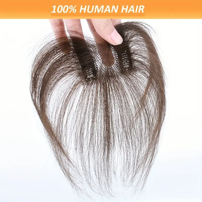 1pc Women's Natural Brown Hair Wig or Topper - Human Hair Clip-In Full Head Coverage with Direction, Volume & Density, Comfort& Durfor Bald Spots, Thinning Hair, Sensitive Scalp - Suitfor All Light Beige Tones & Ages (No Maintenance Required) - Strai