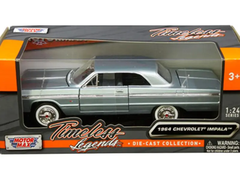 Motormax 1:24 1964 Chevy Impala Blue Diecast Model Car