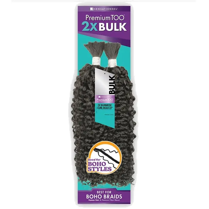 Sensationnel Premium Too Braids Multi Length - 2X BURMESE CURL BULK 14/18/22" - Human Hair Blend