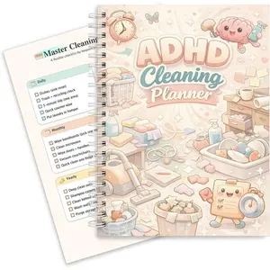 Cleaning Planner - -Friendly House Cleaning Checklist & Schedule, Daily Reset + Weekly Focus Map, Room-by-Room Deep Clean , Declutter & Chore Chart, Undated  Organizer