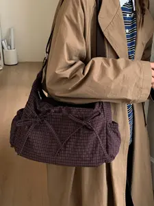 Autumn Winter Large Capacity Retro Plaid Shoulder Bag, Fashion Versatile Casual Crossbody Bag, Women's Underarm Handbag for Shopping Commuting, Fashionable Crossbody Bag