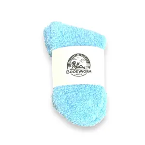 BOOKWORM BLISS Fuzzy Socks (US Numeric 5 9Light Blue)
