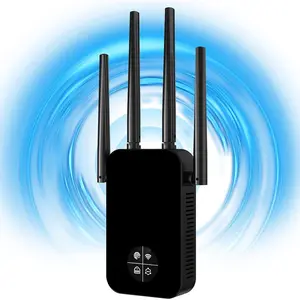 AC1200 WiFi Extender NF-RE523,2026 WiFi Repeater, 1200Mbps Internet Booster,WiFi Extender Signal Booster for  with  Band Antenna,Covers Up to 9800 sq. ft,Compact Design