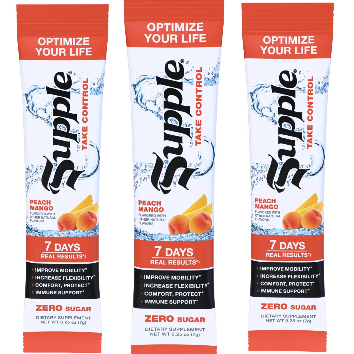 Supple Drink Instant | Improve Joint Comfort, Mobility & Flexibility in 7 Days | Protect Joints & Immune Support | Premium Chondroitin, Glucosamine & Boswellia | Sugar-Free, Caffeine-Free Powdered Joint Supplement | Peach Mango | Made in USA
