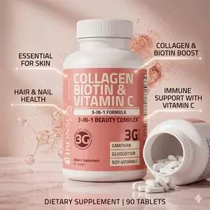 Collagen Peptides 3000mg (per Serving) with Biotin & Vitamin C - for Hair, Skin & Nails Support, Non-GMO, 90 Tablets