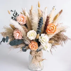 Dried Flower Bouquet | Pampas Grass Decor | Floral Arrangements for Home & Wedding | Boho, Rustic, and Modern Decorations
