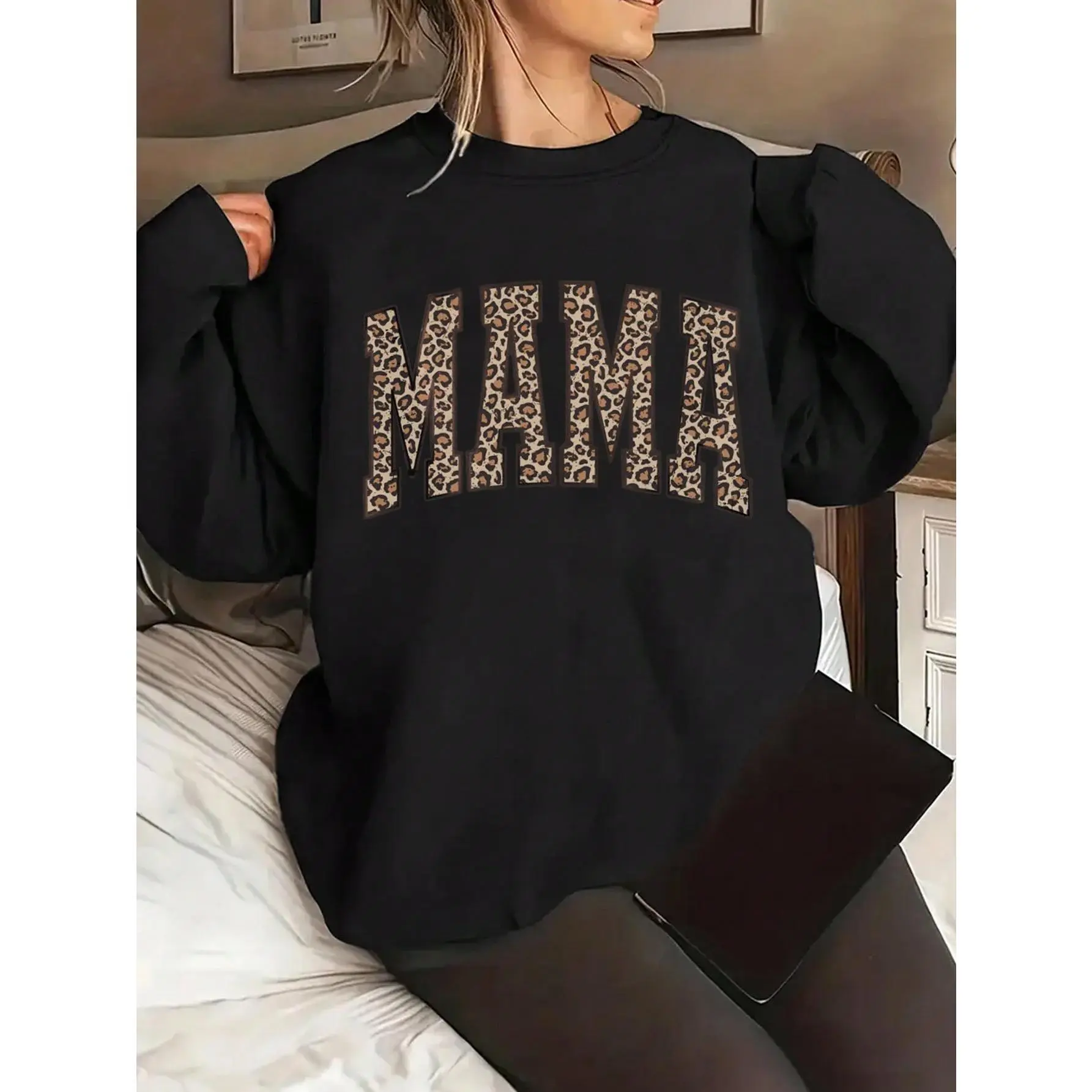 Leopard Mama Sweatshirt, Mama Sweatshirt, Leopard Mom Sweatshirt, Mom Sweatshirt, Mom Life Shirt, Mothers Day Gift, New Mom Sweatshirt Oversized Sweatshirt Woman Mimi Shirt Mom Shirt