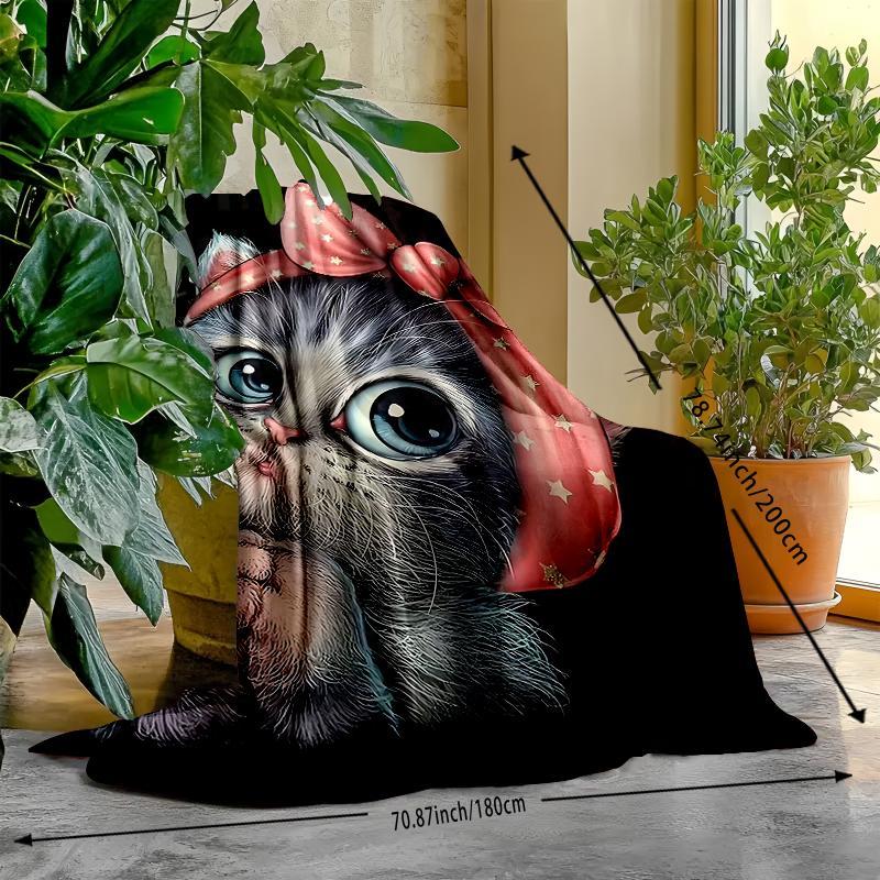 Hello Kitty Pattern Blanket, Soft Warm Throw Blanket, Air-conditioned Room Blanket, Nap Blanket for Home Office Travel Camping