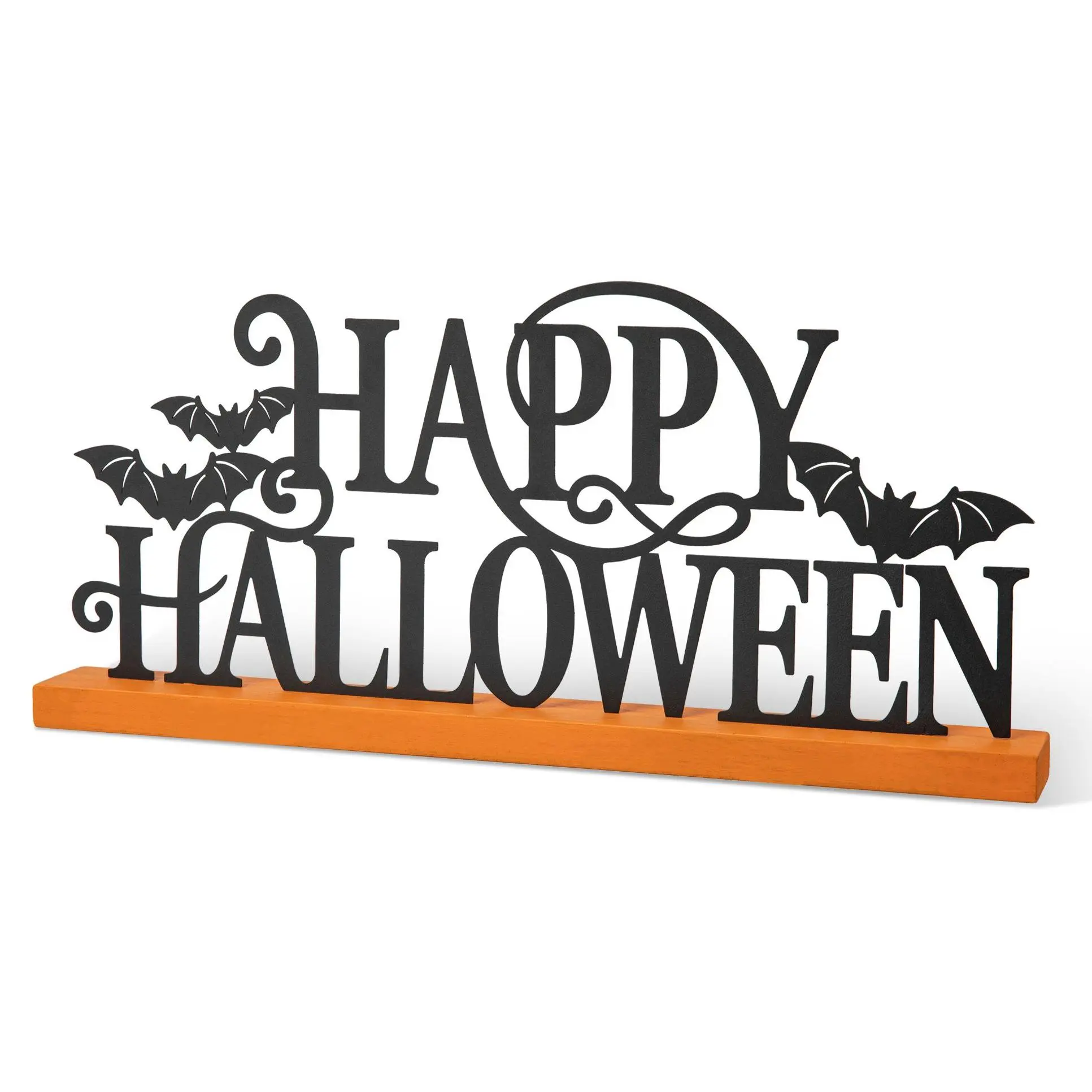 Glitzhome 18"L Halloween Metal "HAPPY HALLOWEEN" Table Decor
