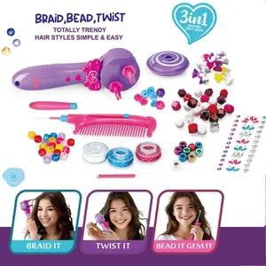 Three-In-One Hair Magic Electric Braiding Machine, DIY Jewelry Beads Accessories, Battery-Powered Hair Styling Toy, Hair Tools