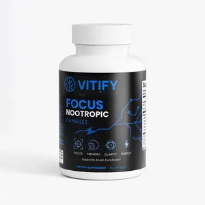 Vitify Focus Nootropic Capsules - Supports Brain Functions, Focus, Memory, Clarity, Energy - 30 Capsules