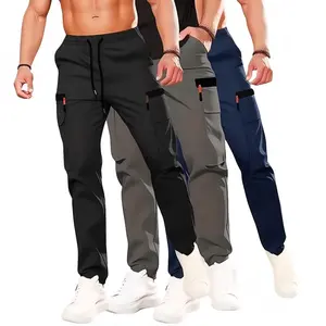 Men's Work Pants 3 Pack Casual Cargo Pants with Pockets for Spring and Summer Comfortable Fit