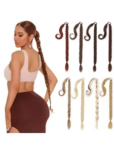 Women's Extra Long Straight Hair Wig, Synthetic Braided Ponytail Extension, All-Seasons Wearable, Perfect for Daily Use & Styling