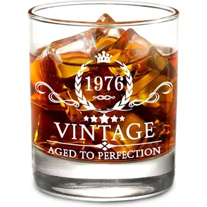 50th Birthday Gifts for Men Whiskey Glass with Delicate Package- 50th Birthday Decorations for Men, Party Supplies - 50th Bday Gifts Ideas for Him, Dad, Husband, Friends - 11oz Whiskey Glass