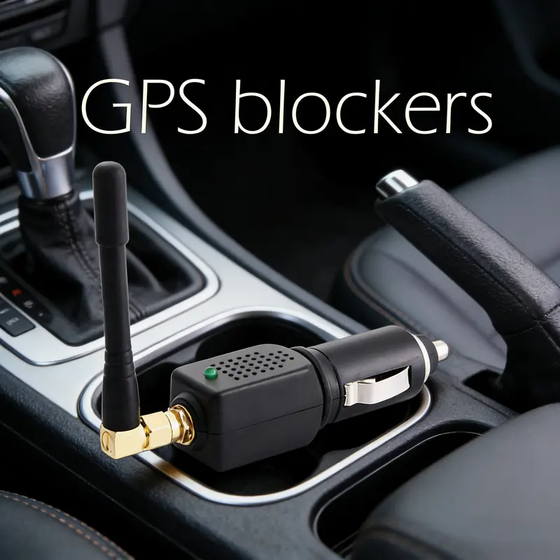 Aston Tiny Blocker Digital Handheld GPS Signal Blocker - Black ABS Portable Privacy Protection Shield with External Antenna, 12-24V Compatibility, 5-15m Range, 0.3W DC Power, Car GPS Tracker Accessory