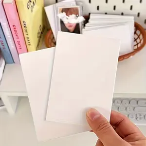 20Pcs/1Pack Out Cardboard Small Card Packaging 1.5mm Thickened Cardboard Ins Backing Protect White Card Photo Card Backing For Trading Cards, Straight Edge, Double Sided Durable Protection