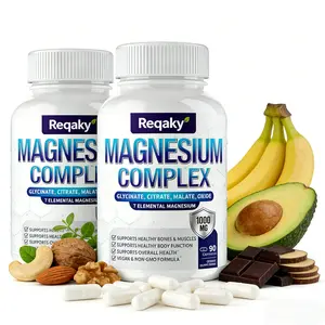 Magnesium Complex 1000mg 90 Capsules with 7 Elemental Magnesium for Healthy Bones Muscles & Overall Wellness Complete Chelated Mineral Supplement - Healthcare, Dietary - Fitness, Vitamin