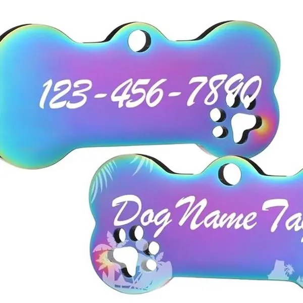 Personalized Dog Tags - Customizable Pet ID Tags for All Breeds - Versatile Use for Safety and Convenience - Unique Designs and Text Options Available