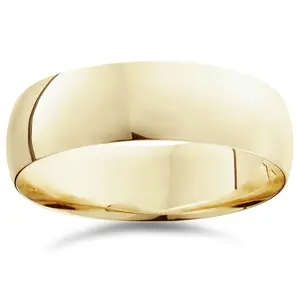 7mm Dome High Polished Wedding Band 10K Yellow Gold