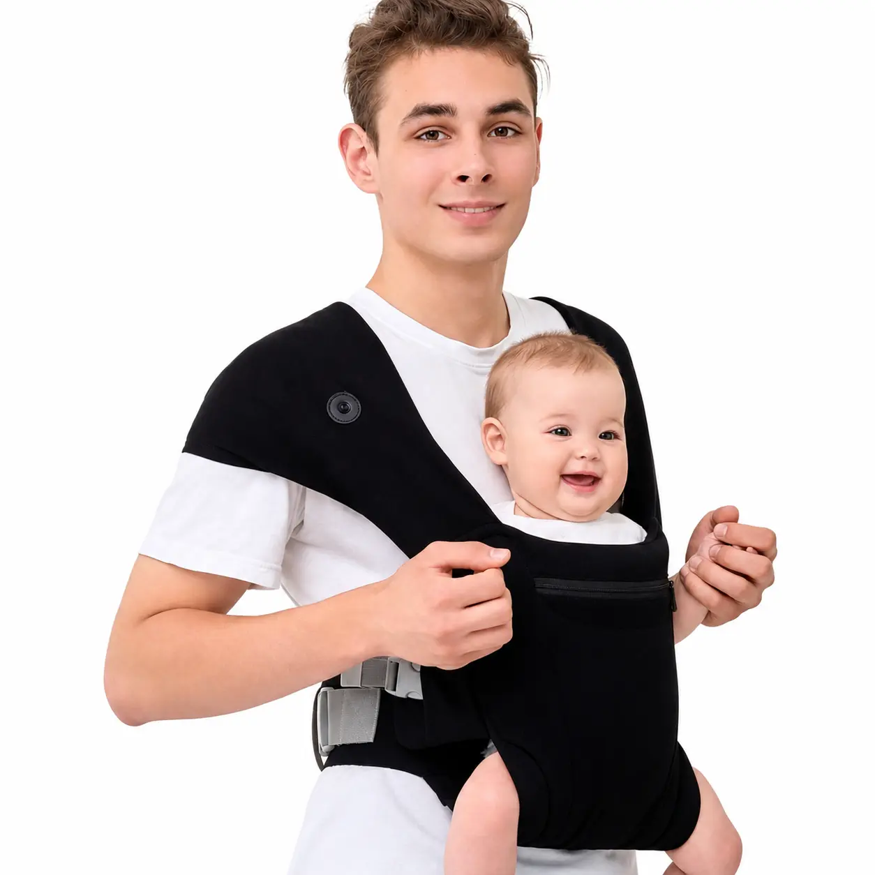 Baby Carrier for Newborn to Toddler, Ergonomic 4-in-1 Infant Carrier with Extra-Wide Shoulder Support, Breathable Baby Wearing Carrier