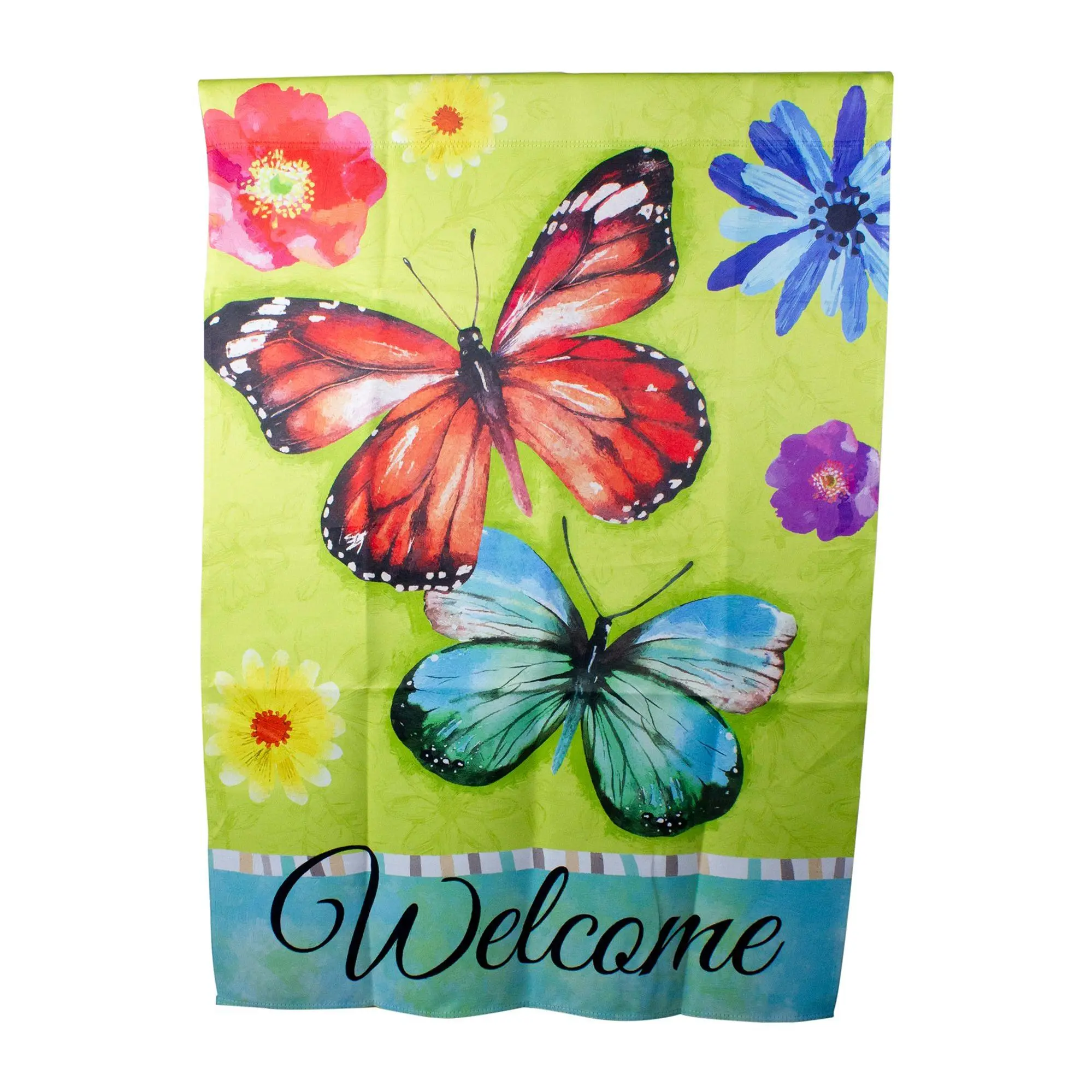 Northlight Welcome Butterflies Green House Flag 28" x 40"