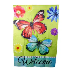 Northlight Welcome Butterflies Green House Flag 28" x 40"