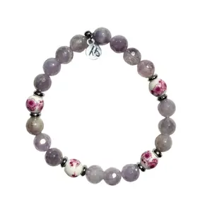 TTT Live Exclusive Mauve Jade with Floral Moments Gemstone Bracelet