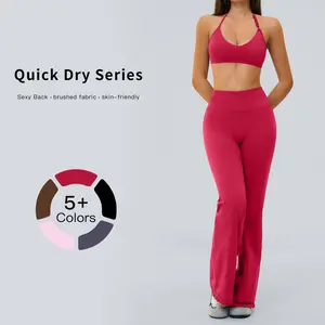 Tenwolf Women’s Yoga Outfit Set – Slim Fit, Beautiful Back Design, Quick-Dry Activewear for Outdoor Running, Fitness, and Yoga