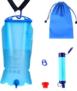 Gravity Water Filter, Portable Gravity-Fed Water Purifier with 3L Gravity Bag, Tree Strap, BPA Free Survival Gear and Equipment for Camping Hiking Emergency Preparedness
