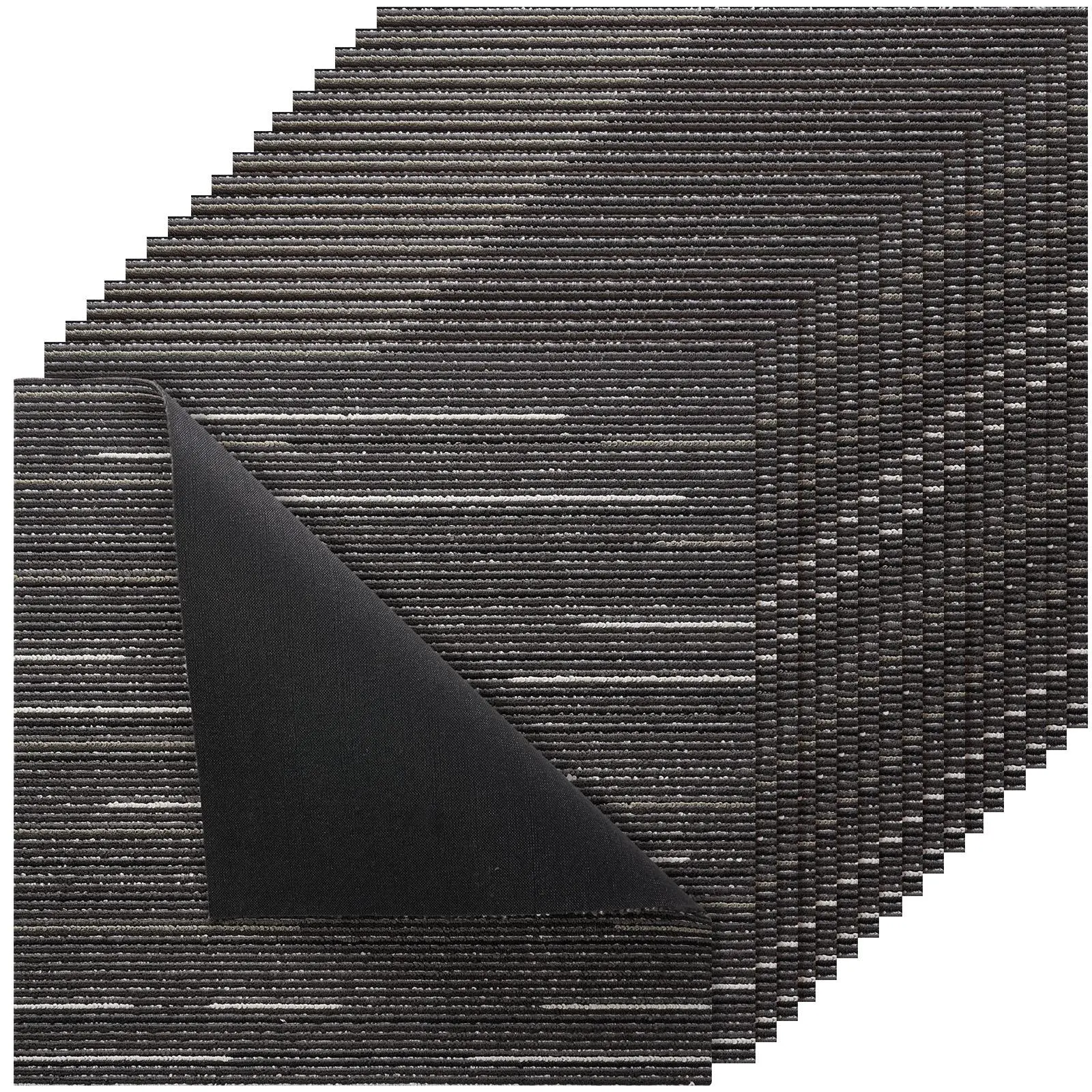 VEVOR 24x24 in Interlocking Washable Indoor Rugs, 24 PCS Modular Square Reusable Carpet Tiles (96sq.ft) - Soft Padded Contemporary PP Surface, Easy DIY Replacement for Living Room Office Home Decor