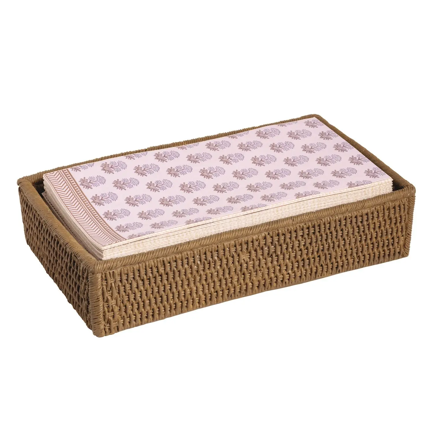 Woven Resin Guest Towel Caddy Set