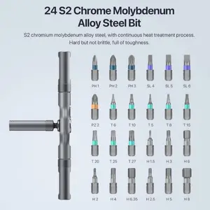 24 in 1Magnetic Screwdriver Set,HouseholdMaintenance Tool Kit,MultifunctionalScrewdriver Set with Detachable T-shaped RatchetHandle