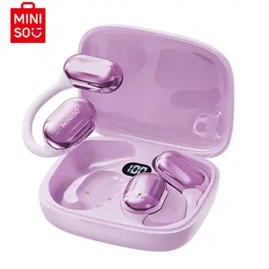 MINISO OWS Bluetooth Earphones, Digital Battery Display, Wireless Headset Headphones, IPX5 Waterproof & Sweatproof, Bluetooth for Gym, Traveling Gadgets, Gift Ideas for Men & Women