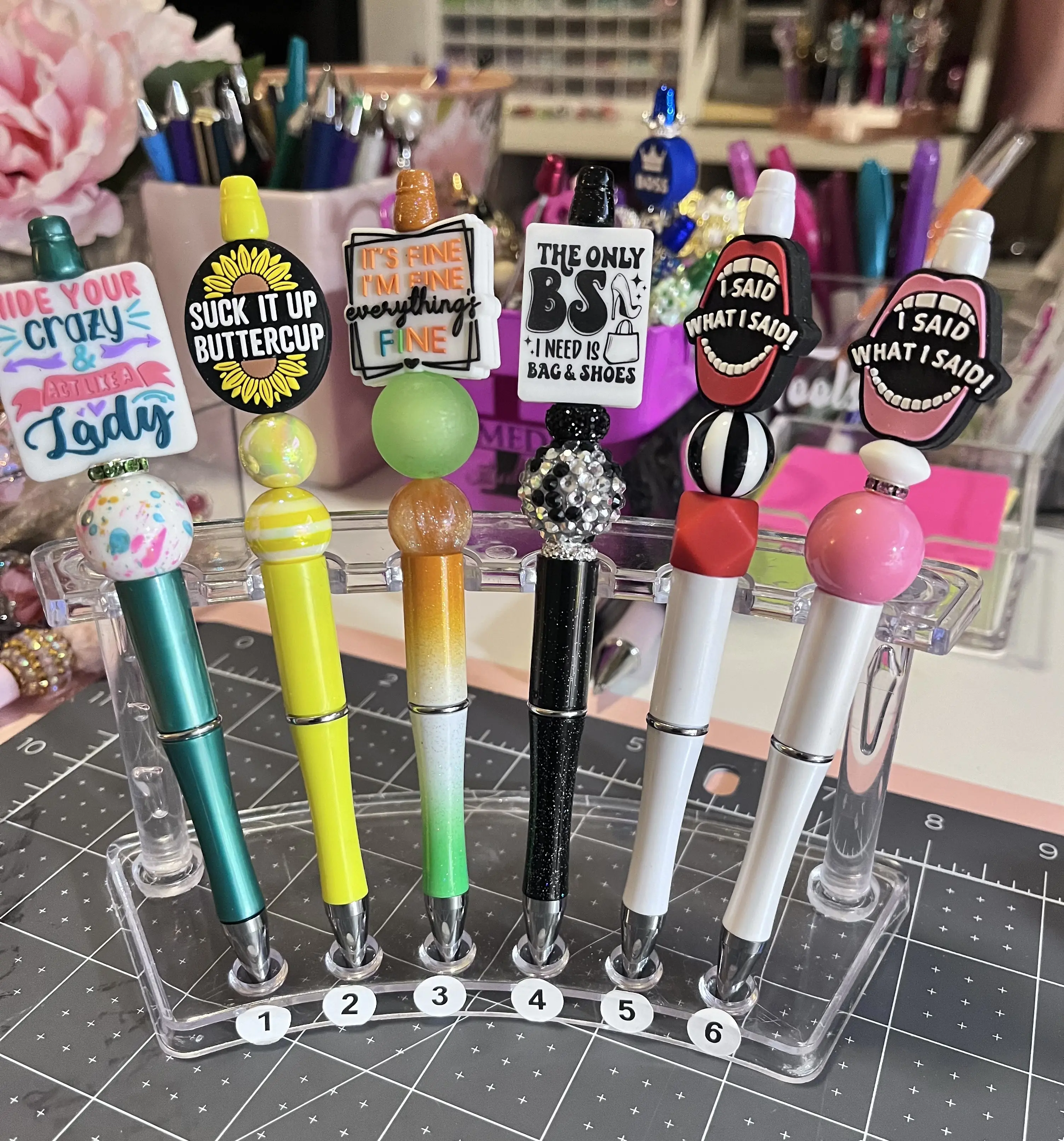 Custom Beaded Fancy Pens - Pretty Luxury Pens - Premade Focal Pens Beadable PensCute Cool Pens for Students Office School Supplies Gifts for Any Occasion