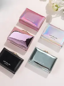 Laser Ins Style Coin Purse for Women PU Card Holder Student Fashion 70% off Versatile Short Cute Wallet for Women High-end Feel Bifold Wallets