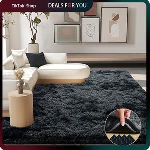 【Summer wins】MUGORN multi-size ultra-soft plush rug, suitable for living room and bedroom, includes 4 non-slip pads, 1.77-inch thick three-layer design, modern minimalist style, easy to hand wash, perfect home decoration. Unique rug summerwins