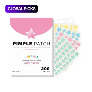 200pcs Star Hydrocolloid Acne Patch, Gentle Five-color Star Patch, Youth Acne Cover, Acne Base Makeup Isolation Patch, Blemish Patches