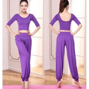 Bloomers Suit Sports Yoga Practice Dance Modal Chest Pad Belly Dance Training Clothing Women's Loose