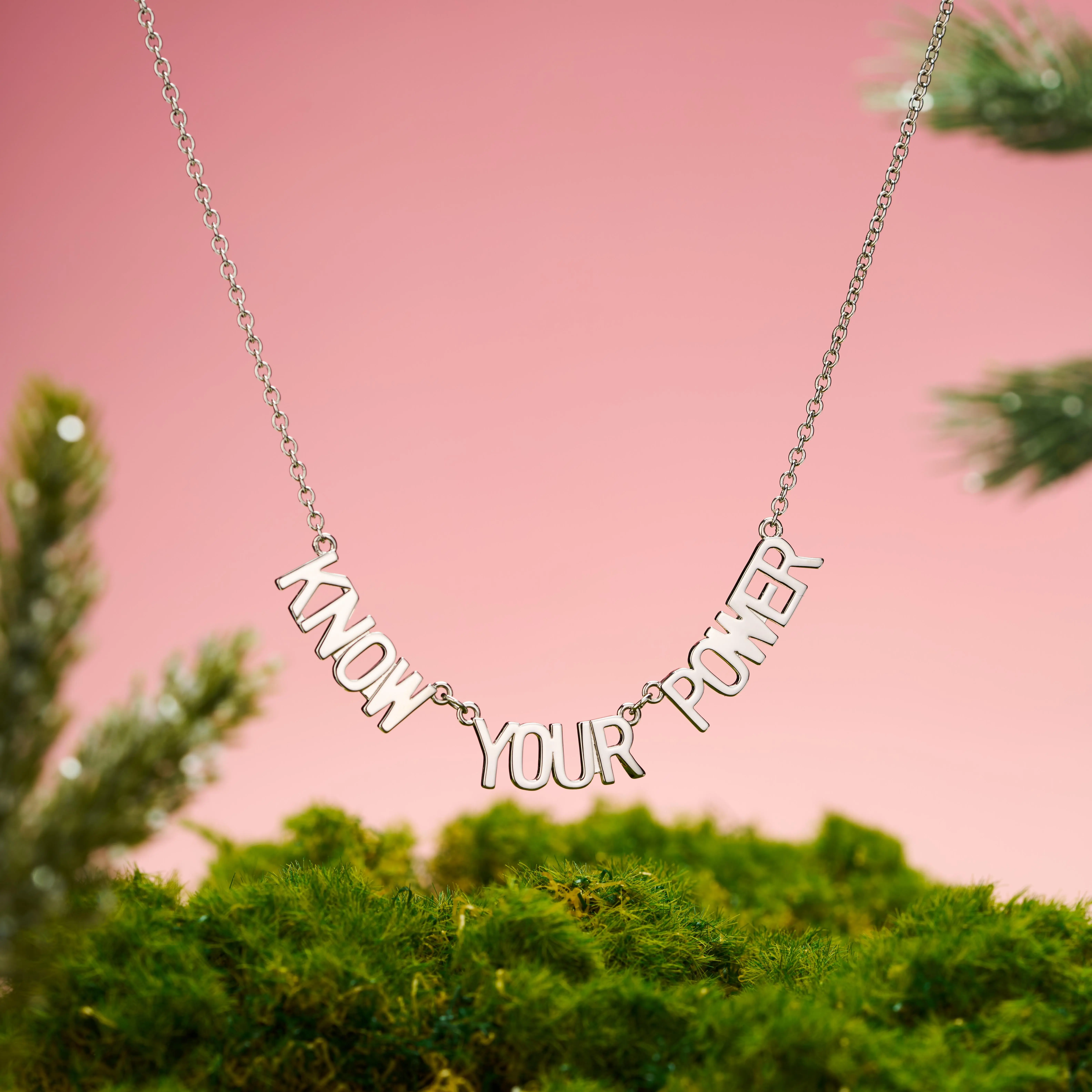 OUFER WICKED "Know Your Power"  Non-Tarnish 316L Stainless Steel Necklace For Women Statement Necklace